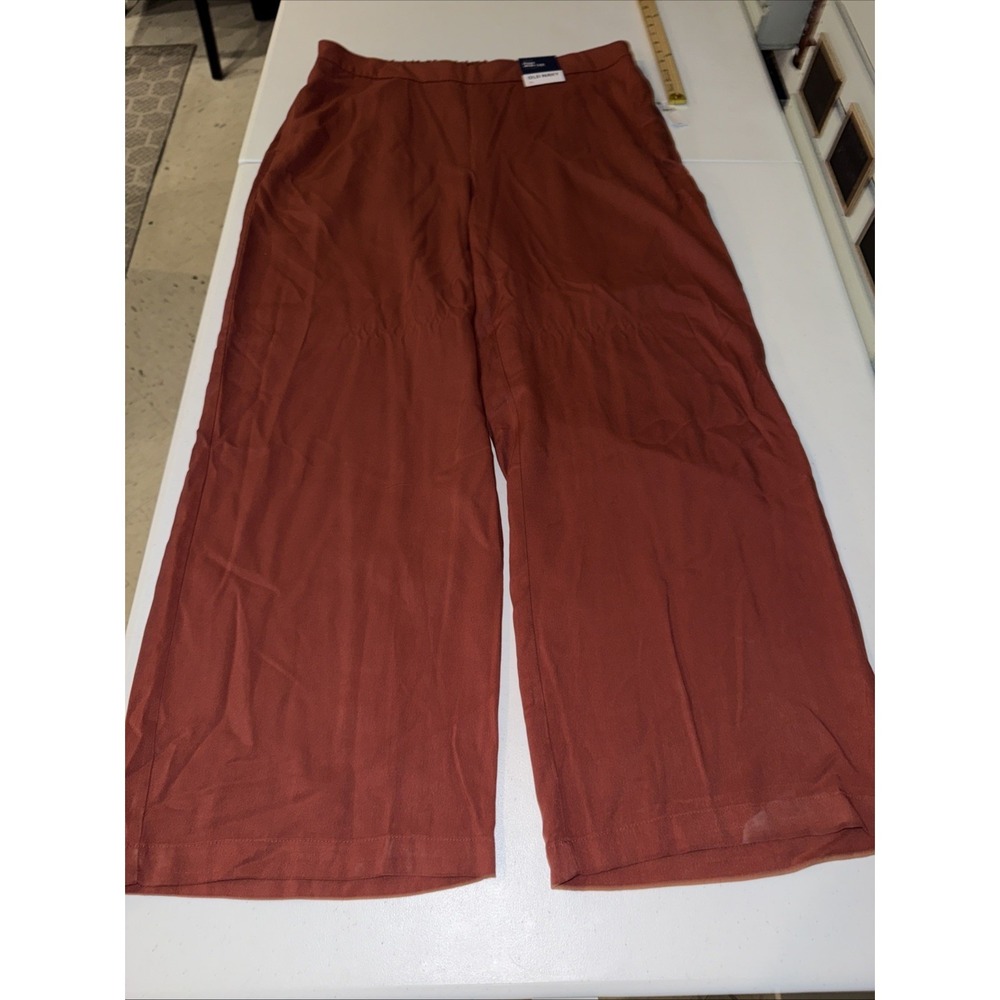 Old Navy High Waisted Playa Wide Leg Pant Russet Moon Rust Color-Size XL New NWT - Picture 4 of 13